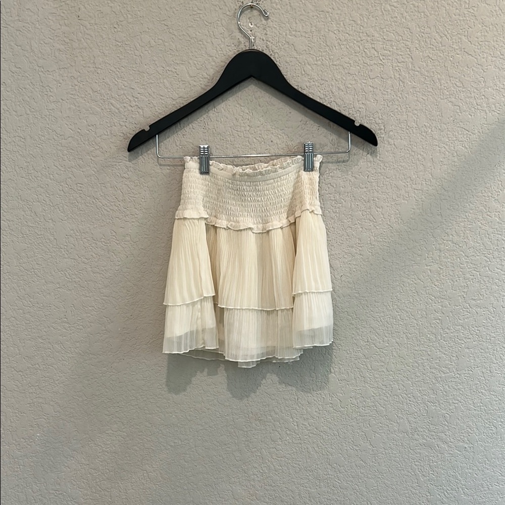 Katie J NYC Cream Bubble Mini Skirt